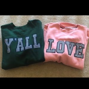 2 ladies L/XL Marleylilly patch sweatshirt